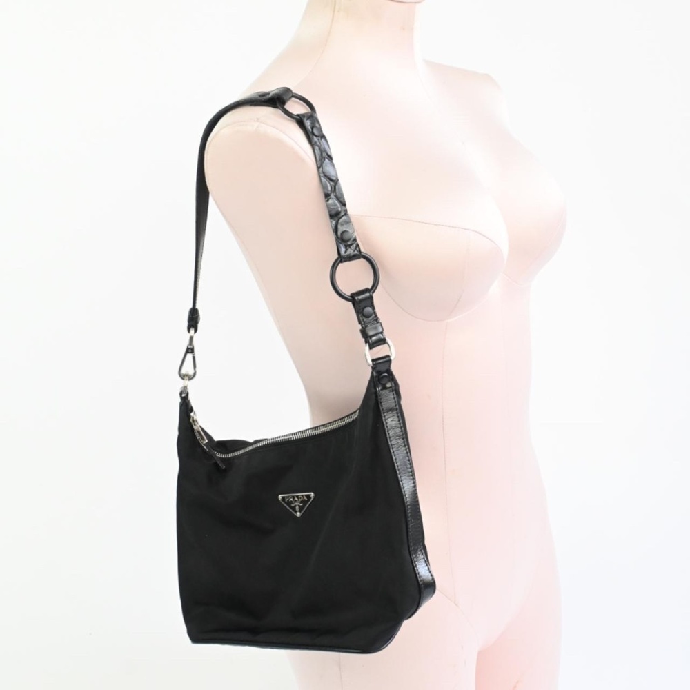 Authentic PRADA Tessuto Nylon shoulder bag with custom strap